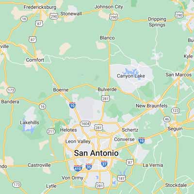 San Antonio, New Braunfels and Hill Country service map