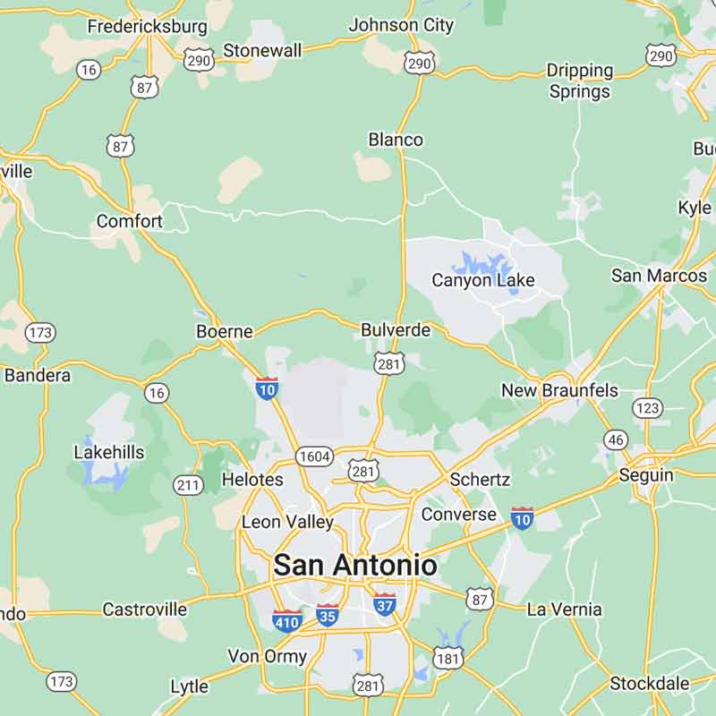 San Antonio, New Braunfels and Hill Country service area
